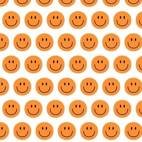 orange happy face smiley guy 1 inch no outline
