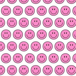 pink happy face smiley guy 1 inch
