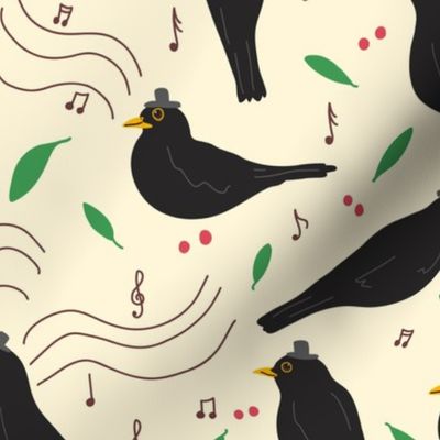 Blackbird Singing with a Top Hat