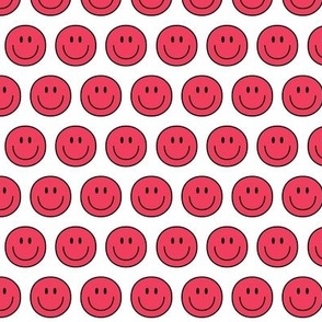 red happy face smiley guy 1 inch