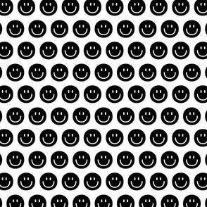 black and white happy face smiley guy half inch inverted
