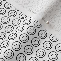 black and white happy face smiley guy half inch
