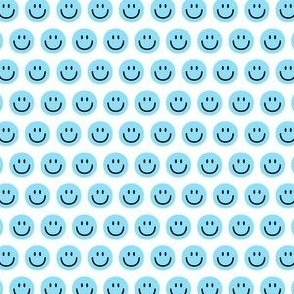 light blue happy face smiley guy half inch no outline