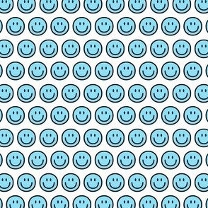 light blue happy face smiley guy half inch