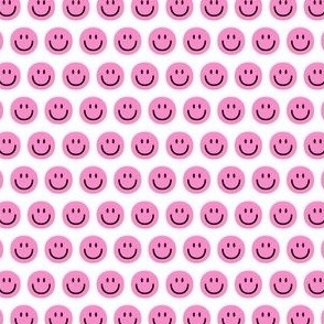 pink happy face smiley guy half inch no outline