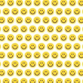 yellow happy face smiley guy half inch no outline