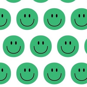 green happy face smiley guy 2 inch no outline