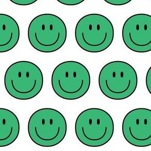 green happy face smiley guy 2 inch