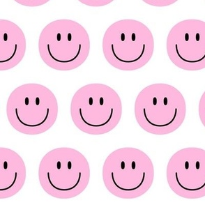 light pink happy face smiley guy 2 inch no outline