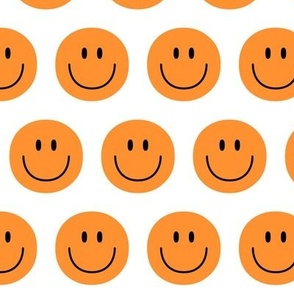 orange happy face smiley guy 2 inch no outline