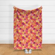 Cheerful Geometric Checks Retro Red Pink Orange