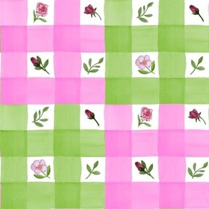 Rose check pink and green BeB1