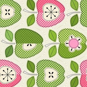 Gingham Apple Appliqués - Tea Towel/ Wall Hanging