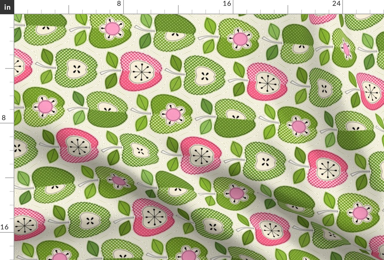 Gingham Apple Appliqués - Tea Towel/ Wall Hanging