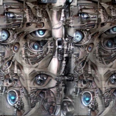 10 biomechanical brown blue eyes eyeballs cables wires demons aliens monsters body horror sci-fi science fiction futuristic machines Halloween scary horrifying morbid macabre spooky eerie frightening disgusting grotesque heavy metal death metal art surrea