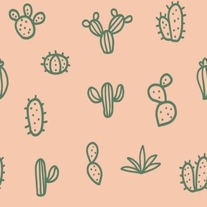 cactus doodles - pink & green