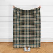 1,5´´ column Witch´s schoool plaid burlap texture dark gray petrol beige