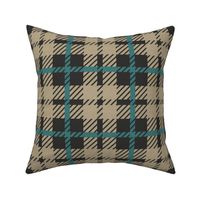 1,5´´ column Witch´s schoool plaid burlap texture dark gray petrol beige