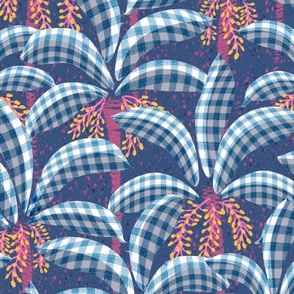 cheerful checked palms- large scale