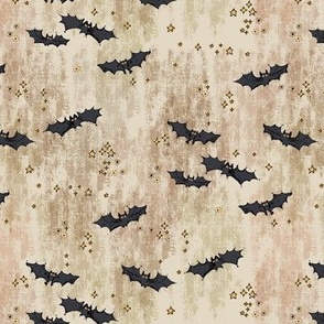 Witch´s bats on vintage beige Small scale