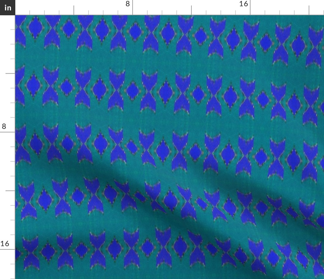 Green and Blue Simple Ikat