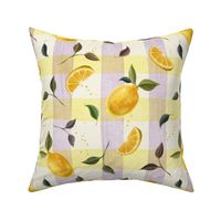 Happy lemon gingham yellow and lilac