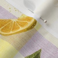 Happy lemon gingham yellow and lilac