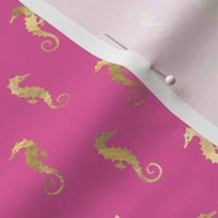 pink and gold seahorse