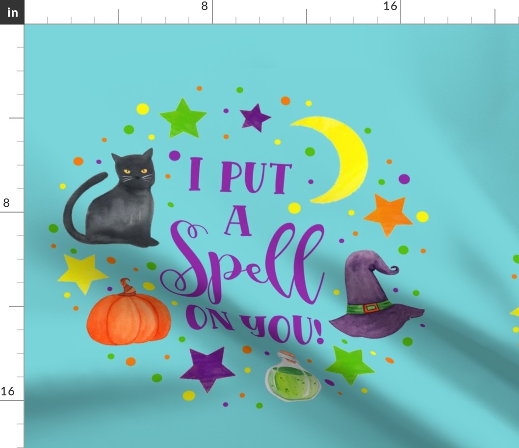 18x18 Panel I Put a Spell On You Halloween for DIY Throw Pillow or Cushion Cover