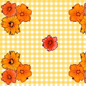 Yellow Gingham floral
