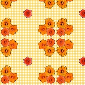 Yellow Gingham Floral Small 