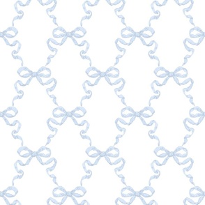 Small Hannah Ribbon Trellis Light Chambray on White