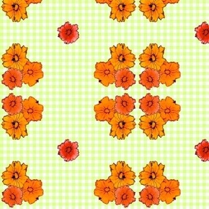Green Gingham Floral Small