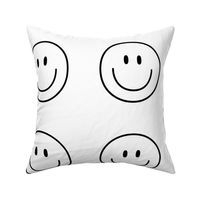 happy face smiley guy black and white 6 inch - 9 inch block