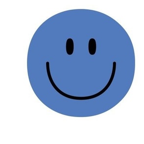 happy face smiley guy blue 6 inch - 9 inch block no outline