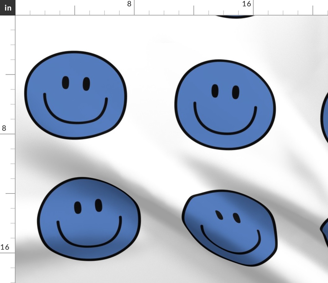 happy face smiley guy blue 6 inch - 9 inch block