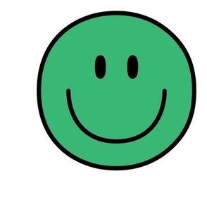 happy face smiley guy green 6 inch - 9 inch block