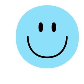 happy face smiley guy light blue 6 inch - 9 inch block no outline