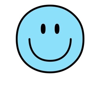 happy face smiley guy light blue 6 inch - 9 inch block