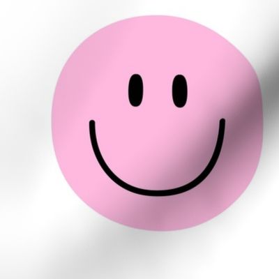happy face smiley guy light pink 6 inch - 9 inch block no outline