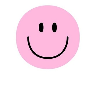 happy face smiley guy light pink 6 inch - 9 inch block no outline