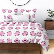 happy face smiley guy light pink 6 inch - 9 inch block