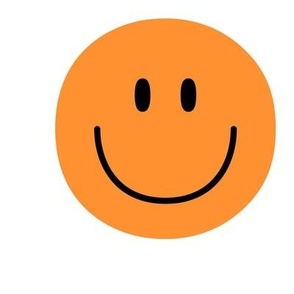 happy face smiley guy orange 6 inch - 9 inch block no outline