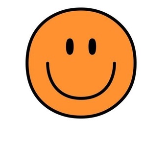 happy face smiley guy orange 6 inch - 9 inch block