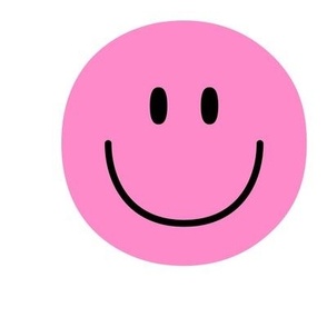 happy face smiley guy pink 6 inch - 9 inch block no outline