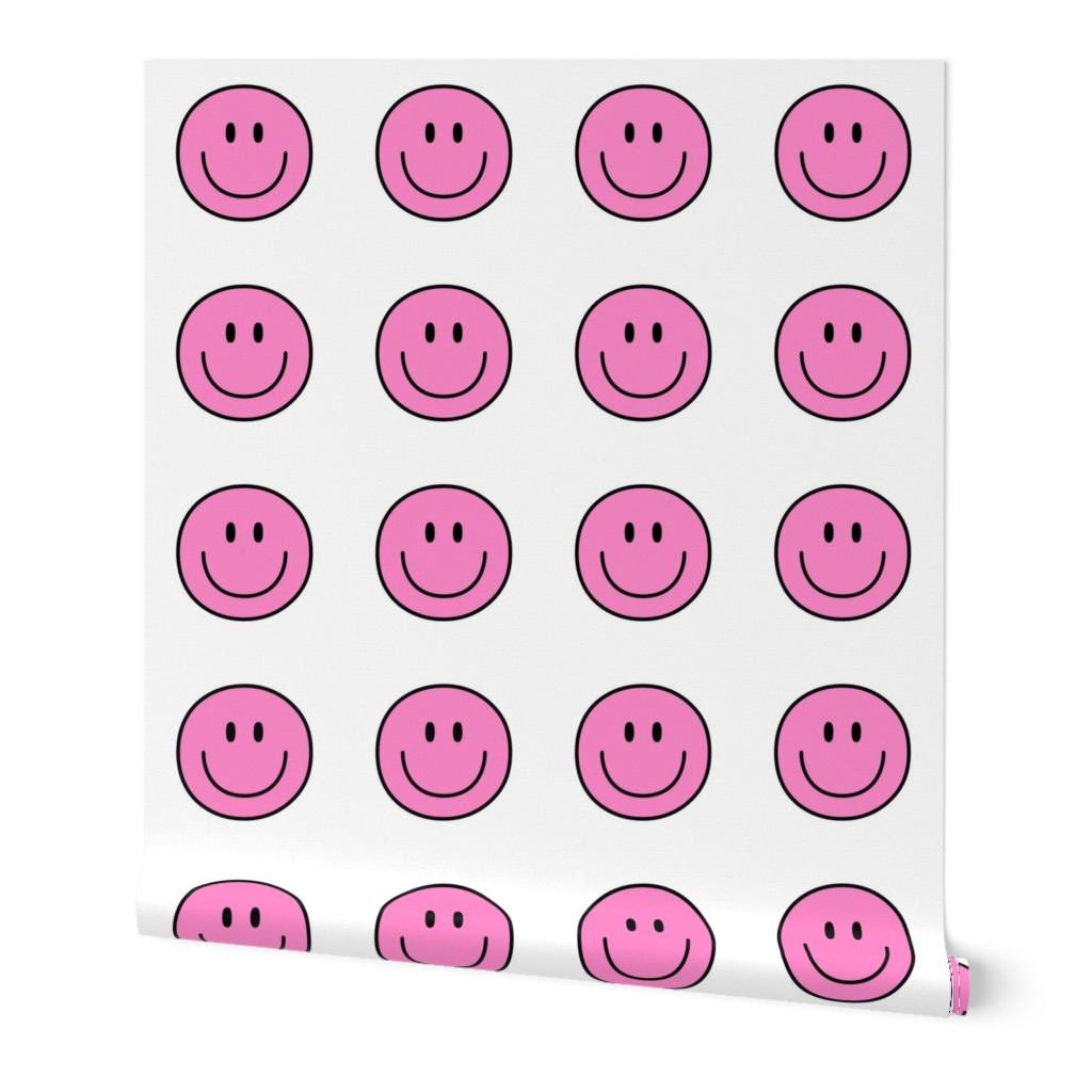 happy face smiley guy pink 6 inch - 9 inch block