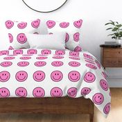 happy face smiley guy pink 6 inch - 9 inch block