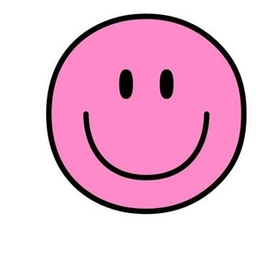 happy face smiley guy pink 6 inch - 9 inch block