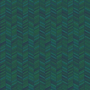 Chevron Watercolor Emerald and Navy Small 