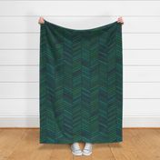 Chevron Watercolor Emerald and Navy Large